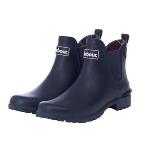Barbour Womens Kingham Ankle Boots US 7 M Navy Rubber Waterproof NWOB